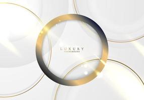 Elegant abstract gold circles bold lines with lighting effect on white background vector