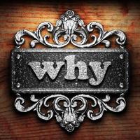 why word of iron on wooden background photo