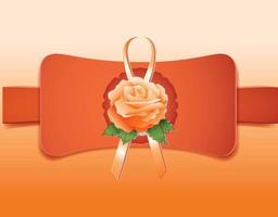 Orange rose with orange frame vector