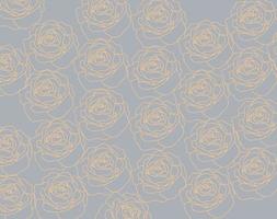 yellow rose pattern outline repeating decoration vector