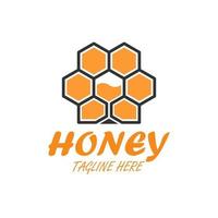 vector del logotipo de la abeja de la bebida de la colmena. logotipo de la marca de bebida de miel