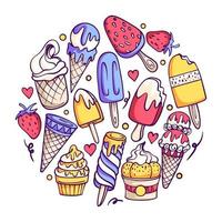 Ice Cream Doodle Pack vector