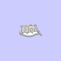 cat sleeping on pillow vector