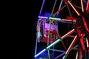 Ferris wheel, temple fair at night photo