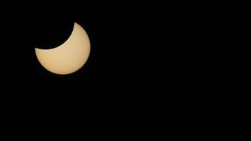 partial solar eclipse panorama photo