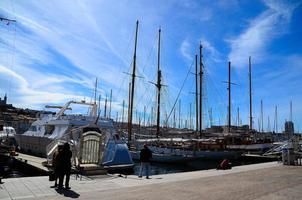 sailboats in harbor of Marseille photo