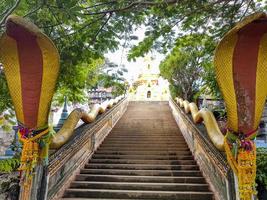 Stairs with snakes, Wat Sila Ngu temple, Koh Samui Thailand. photo