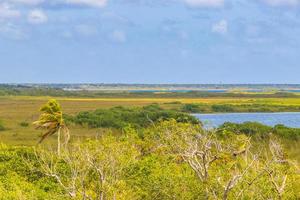 Muyil Lagoon panorama view in tropical jungle of amazing Mexico. photo