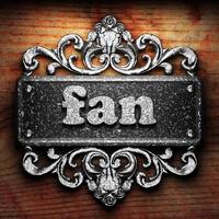 fan word of iron on wooden background photo