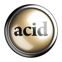 acid word on isolated button photo