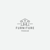 Furniture home line logo design template vector