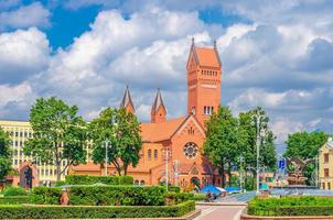 Minsk, Belarus, July 26, 2020 Saints Simon and Helena Roman Catholic church photo