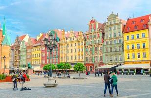 Wroclaw, Poland, May 7, 2019 Old Town Hall and cobblestone Rynek Market Square photo