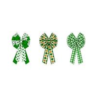 set of isolated patrick's day bows and ribbons vector