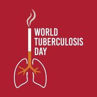 ilustración de pulmón y cigarrillo que representa la celebración del día mundial de la tuberculosis vector