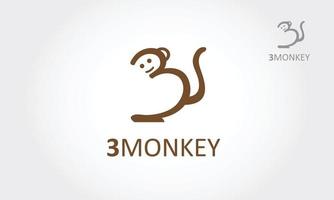 3Monkey Logo Template. Nice and smooth vector. Good use for your symbol, logo, icon, sticker design, wallpaper, or any design you want. Very easy to use, edit, or change color. vector