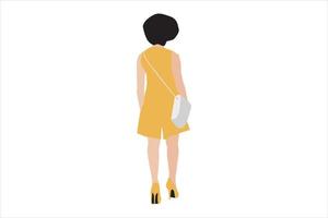 Vector illustration of elegant women walking on the sidewalk