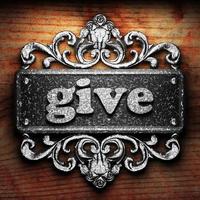 give word of iron on wooden background photo