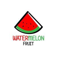 sandía fresca rebanada de fruta logo símbolo dibujado a mano estilo de dibujos animados para el logotipo de la empresa, etc. vector