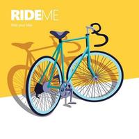 Vector bicycle fixed gear flat illustration