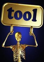 tool word and golden skeleton photo