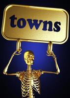 towns word and golden skeleton photo