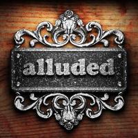 alluded word of iron on wooden background photo