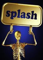 splash word and golden skeleton photo