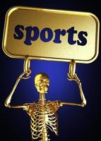 palabra deportiva y esqueleto dorado foto