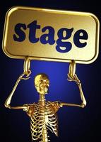 stage word and golden skeleton photo