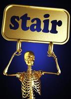 stair word and golden skeleton photo