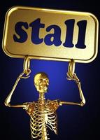 stall word and golden skeleton photo