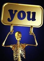 you word and golden skeleton photo