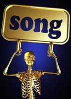 song word and golden skeleton photo