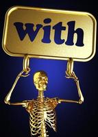 with word and golden skeleton photo