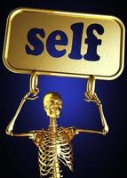 self word and golden skeleton photo