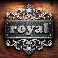 royal word of iron on wooden background photo