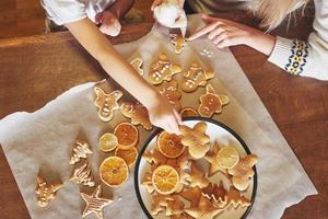 Christmas honey biscuits with orange photo
