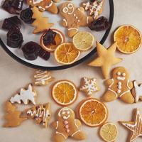 Christmas honey biscuits with orange photo