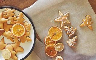 Christmas honey biscuits with orange photo