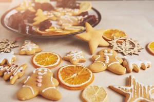 Christmas honey biscuits with orange photo