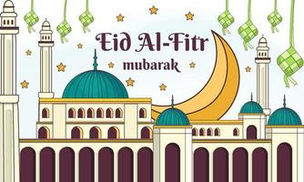 eid al-fitr mubarak illustration vector