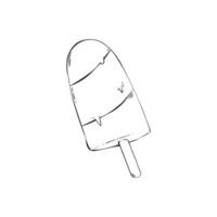 hand drawn ice cream doodle vector