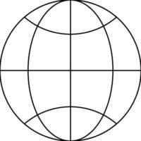 internet globe flat thin line icon with editable strokes. vector