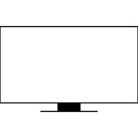 monitor screen flat thin line icon with editable strokes. vector