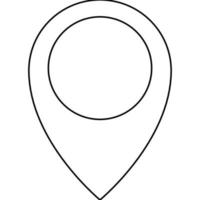 icono de línea delgada plana pin gps con trazos editables. vector