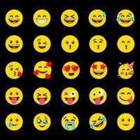 Emoji emoticons symbols icons set. Vector Illustrations