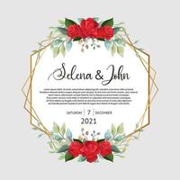 border wedding invitation with floral background design . vector