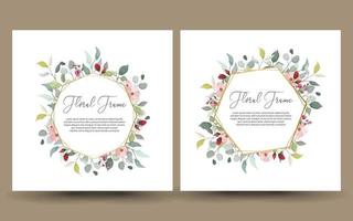 border wedding invitation with floral background. vector