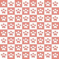 Pale pink animal footed grid seamless background vector